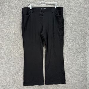 Tapata Dress Pants Women 2XL Black High Rise Flat Front Rayon Pockets Straight